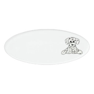 Badge D'identification Dessin simple de contour de chien en peluche dalma