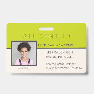 Badge d'identification d'étudiant à domicile   Doo
