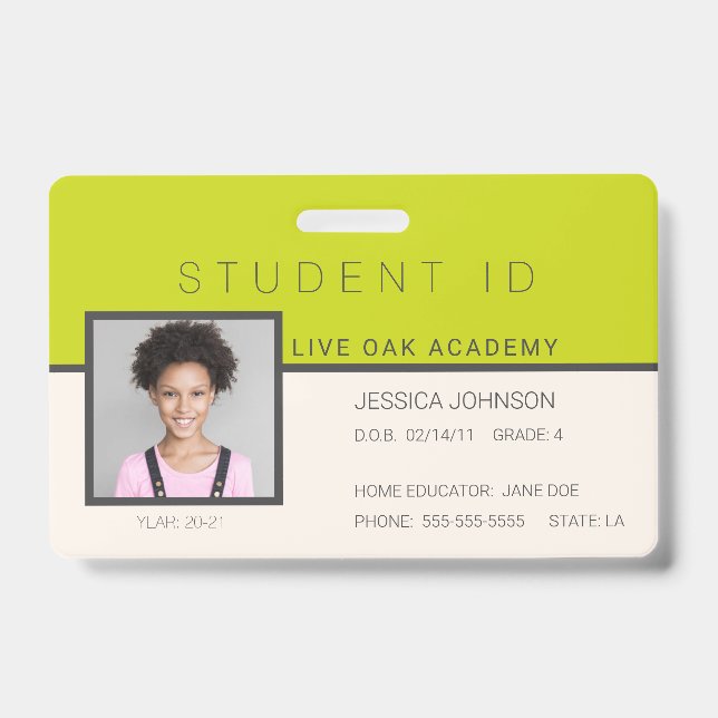 Badge d'identification d'étudiant à domicile | Doo (Avant)