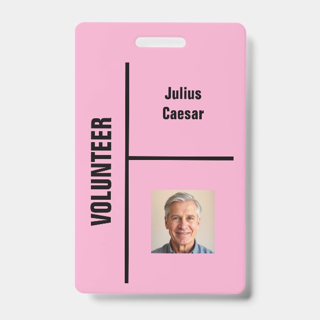 Badge d'identification d'événement bénévole minima (Avant)