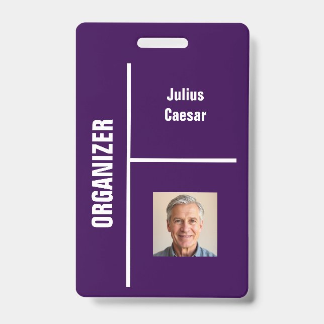 Badge d'identification d'événement Organisateur Mi (Avant)