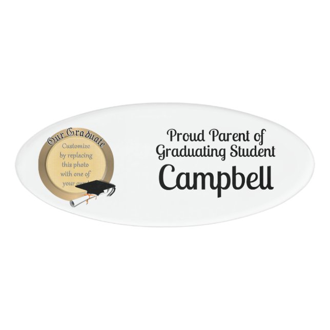 Badge D'identification Diplôme de cadre photo 'Our Grad' (Devant)