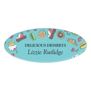 Badge D'identification Doodles de dessert Boulangerie