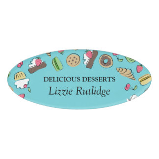 Badge D'identification Doodles de dessert | Boulangerie