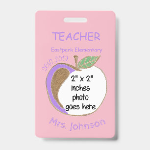 Badge d'identification double face pour enseignant