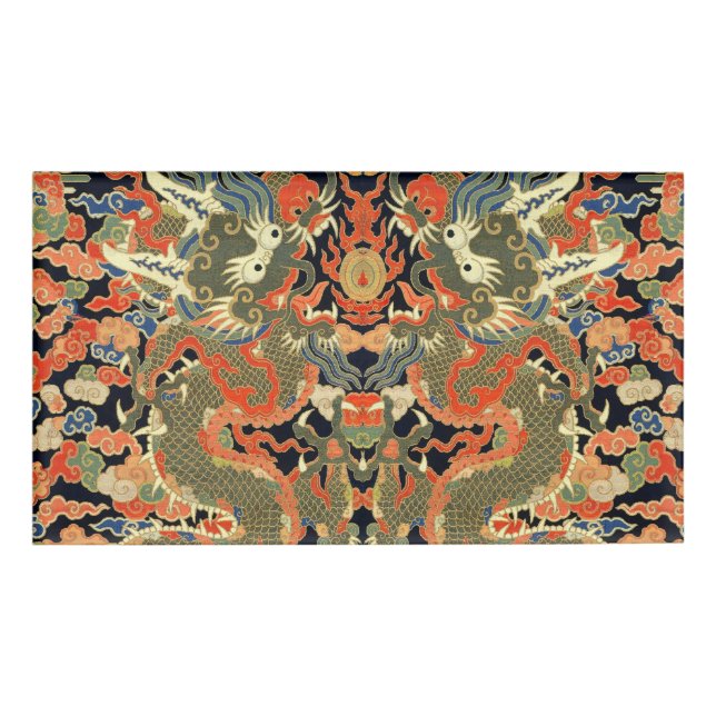 Badge D'identification Dragon asiatique chinois Art coloré (Devant)