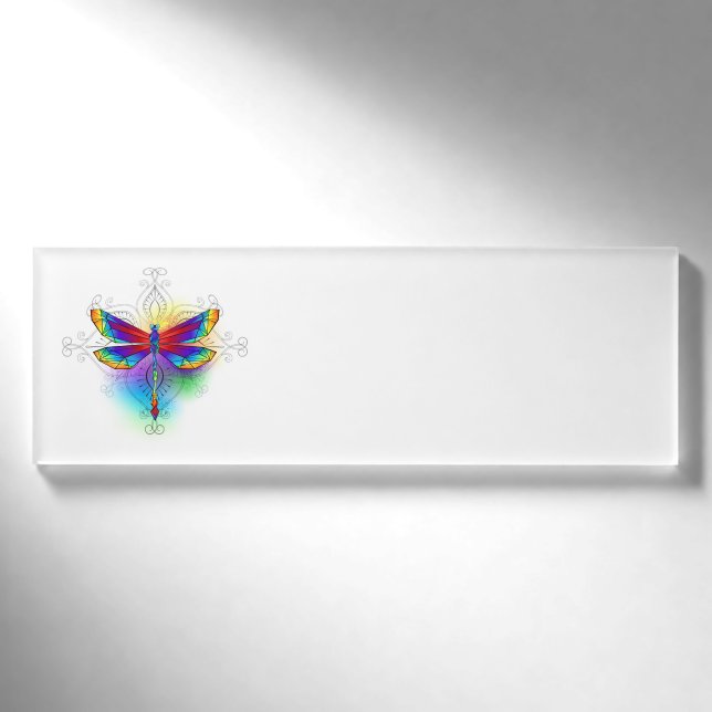 Badge D'identification Dragonfly en arc-en-ciel (Devant)