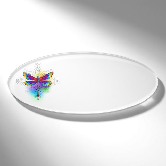 Badge D'identification Dragonfly en arc-en-ciel (Devant)
