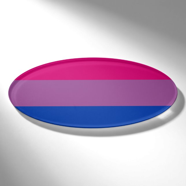 Badge D'identification Drapeau de fierté bisexuel (Devant)