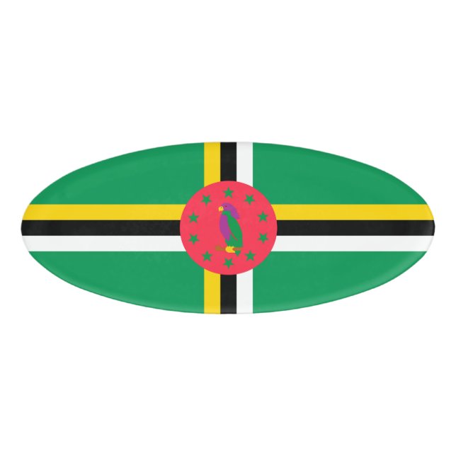 Badge D'identification Drapeau de la Dominique (Devant)