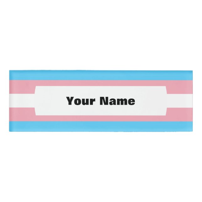 Badge D'identification Drapeau de la fierté transgenre (Devant)