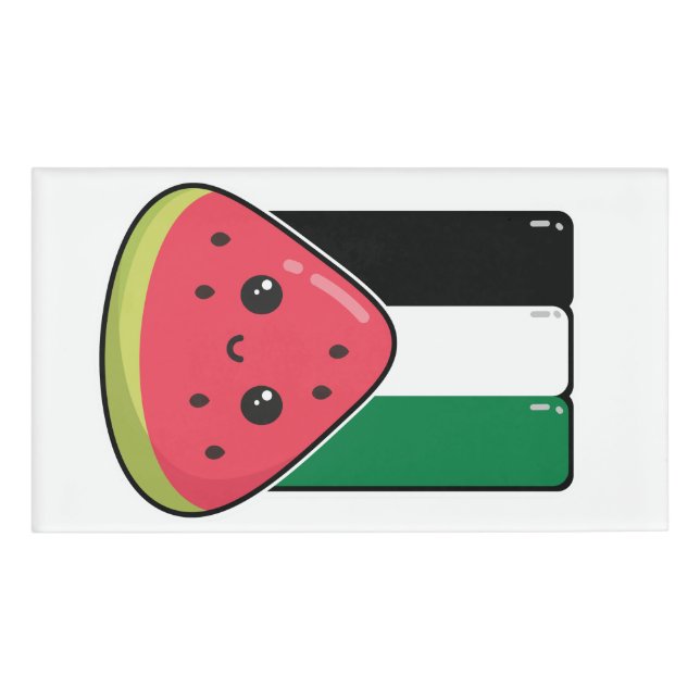Badge D'identification Drapeau de la Palestine mignonne avec Palestin san (Devant)