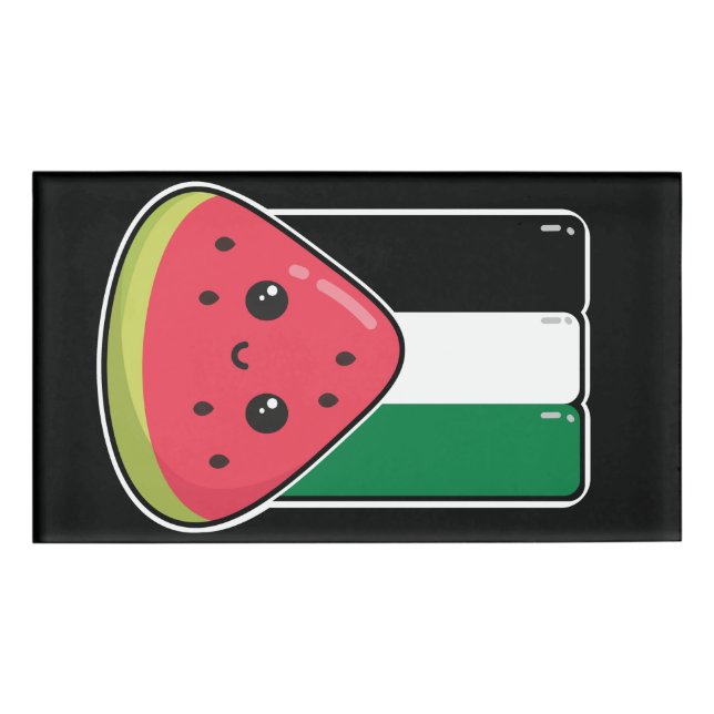 Badge D'identification Drapeau de la Palestine mignonne avec Palestin san (Devant)