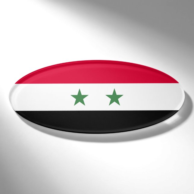 Badge D'identification Drapeau de la Syrie (Devant)