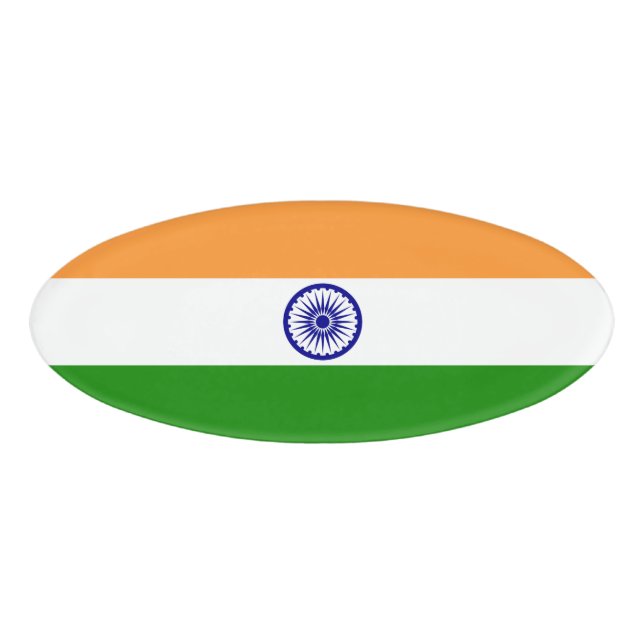 Badge D'identification Drapeau de l'Inde (Devant)
