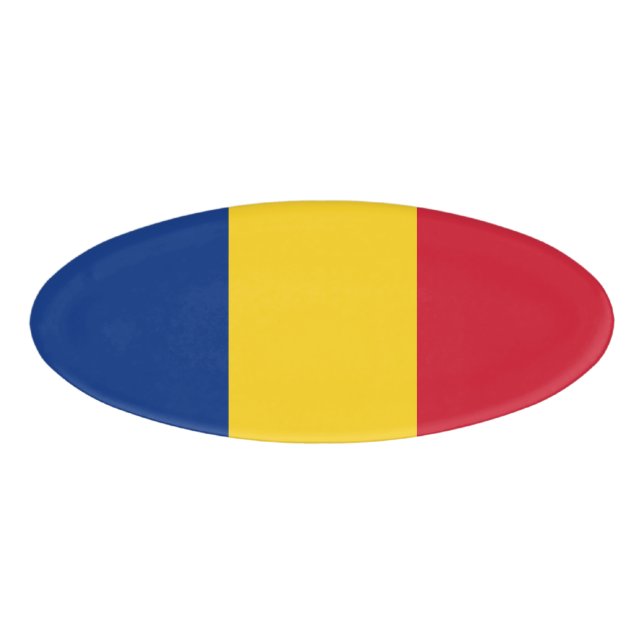 Badge D'identification Drapeau de Roumanie (Devant)