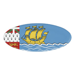 Badge D'identification Drapeau de Saint-Pierre-et-Miquelon
