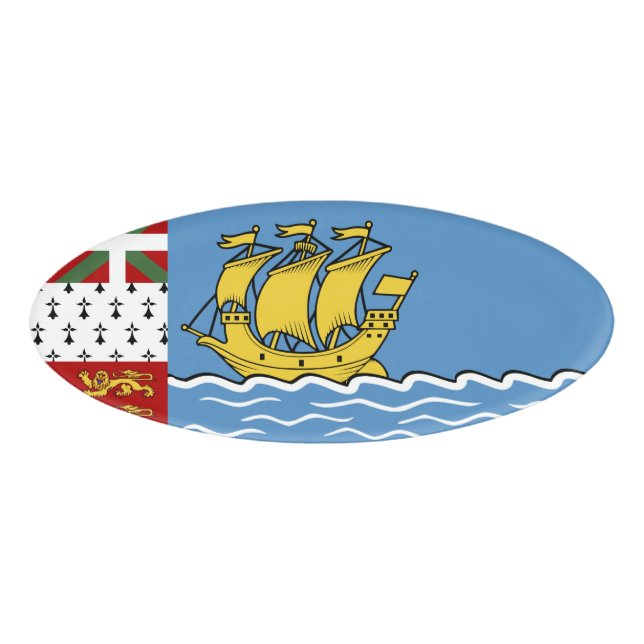 Badge D'identification Drapeau de Saint-Pierre-et-Miquelon (Devant)