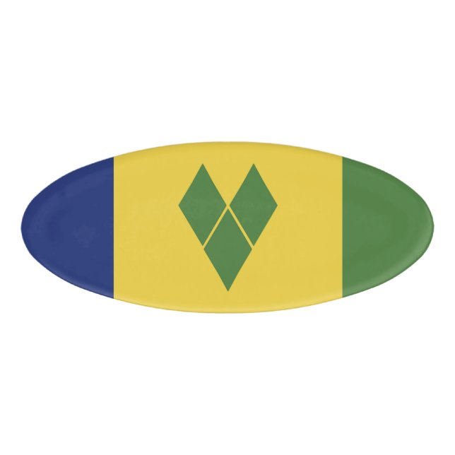 Badge D'identification Drapeau de Saint-Vincent-et-les Grenadines (Devant)