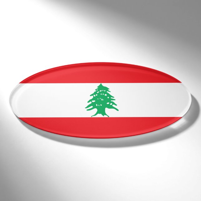 Badge D'identification Drapeau du Liban (Devant)