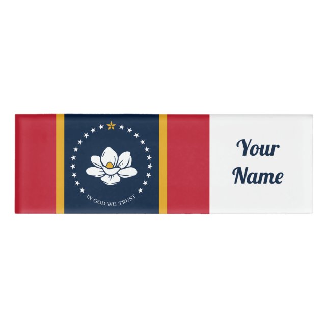Badge D'identification Drapeau du Mississippi 2020 (Devant)