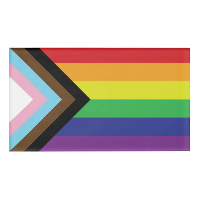 Badge D'identification Drapeau progressiste LGBTQIA (Devant)