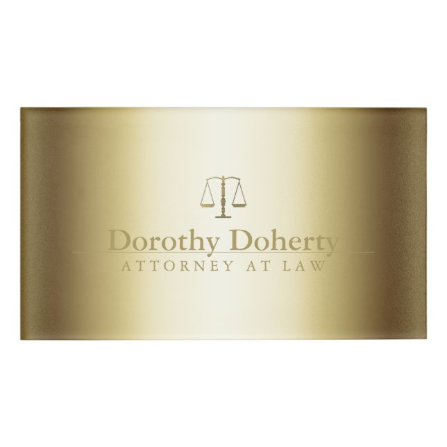 Badge D'identification Échelles d'or de justice (Devant)
