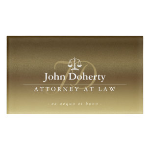 Badge D'identification Échelles d'or élégant de la justice  