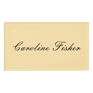 Badge D'identification Écriture Manuelle Classique Simple Beige