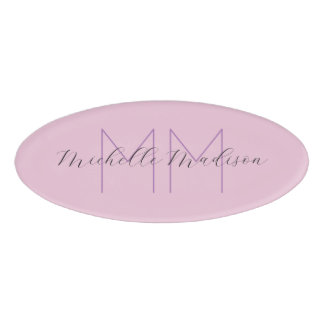 Badge D'identification Écriture manuscrite moderne monographie Nom Initia
