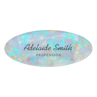 Badge D'identification effet opal bleu