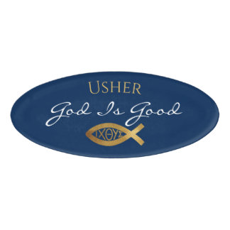 Badge D'identification Église chrétienne Usher Ichthys Blue