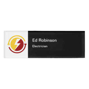 Badge D'identification Electrician Modern Logo Nom du personnel Tags