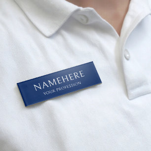 Badge D'identification Élégant Bleu Marine Simple Minimaliste Moderne