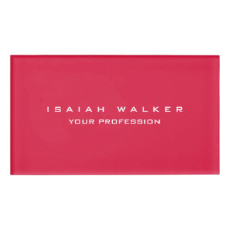 Badge D'identification Élégant Classy Plain Unique Special Crimson Rouge