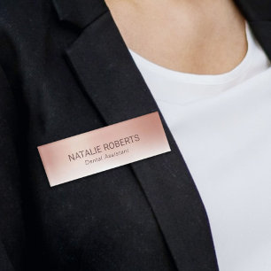 Badge D'identification Élégant en pastel d'or rose