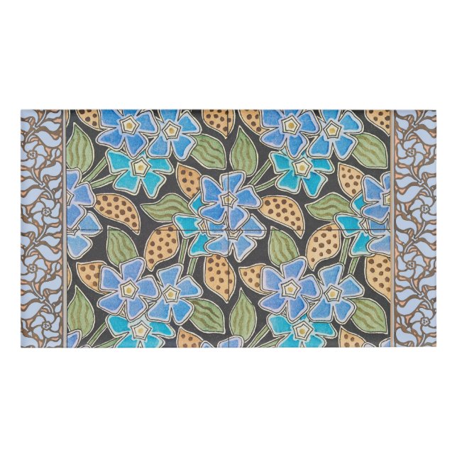 Badge D'identification Élégant Fleur Bleu Périwinkle Floral Classic (Devant)