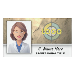 Badge D'identification Elégant Gold Crystal Luxe Real Estate Professional