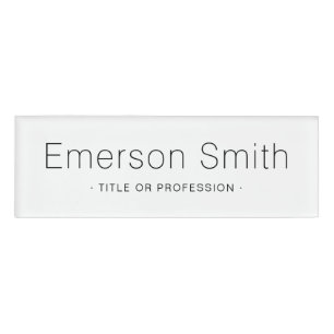Badge D'identification Elégant minimaliste moderne blanc