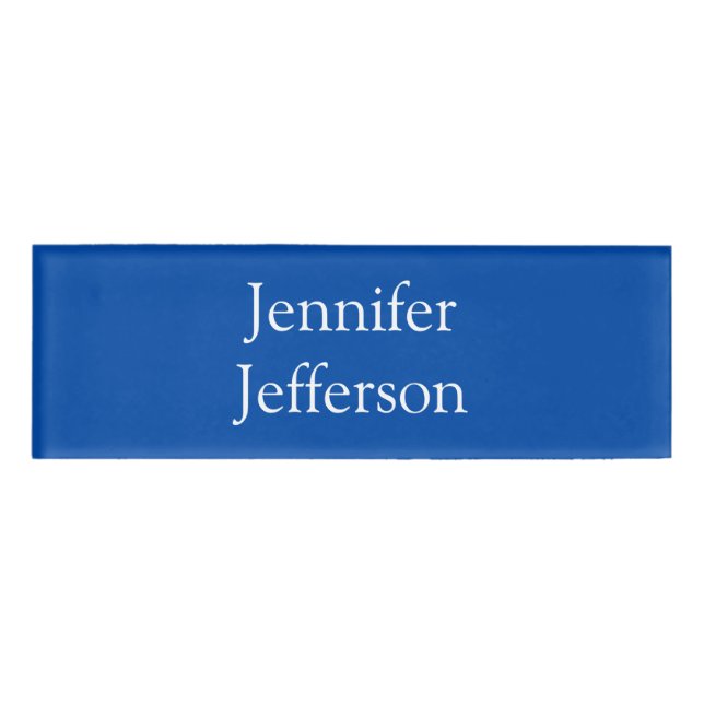 Badge D'identification Élégant Moderne Calligraphie Nom Professionnel Ble (Devant)