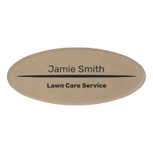 Badge D'identification Elégant professionnel Khaki & Black Company Oval