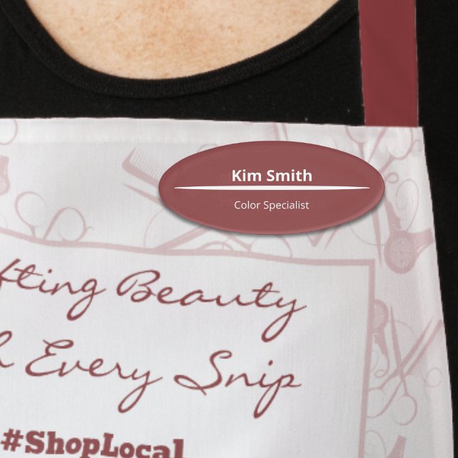 Badge D'identification Elégant professionnel Smoky Topaz Expertise & Oval (Elegant Professional Smoky Topaz Expertise & Oval Name Tag)