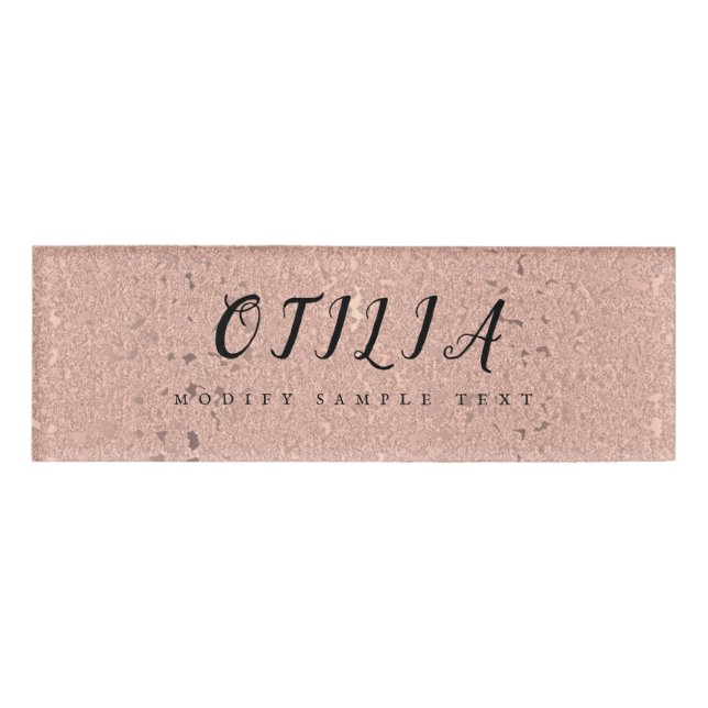 Badge D'identification Élégant salon de beauté Rose Gold (Devant)