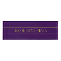 Élégant texte personnalisable | Gold & Deep Purple
