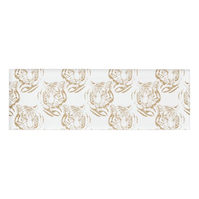 Badge D'identification Elégant tigre de Parties scintillant d'or Imprimer (Devant)