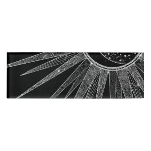 Badge D'identification Elégante conception en noir de la lune de soleil