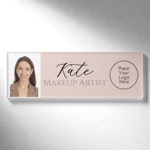 Badge D'identification Élégante Marque de Beauté Rose Pâle pour Entrepris