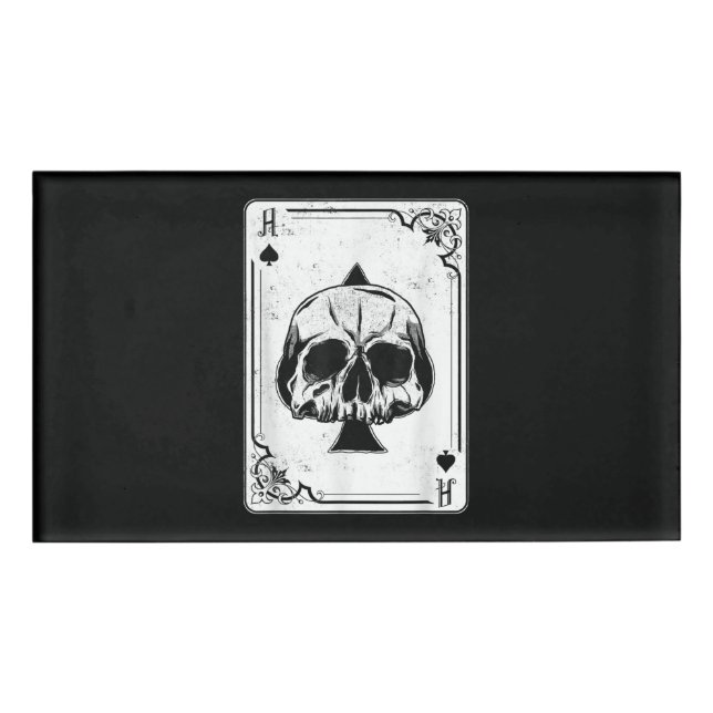 Badge D'identification Emo Gothique Et Punk Ace de Spades Poker Jeu (Devant)