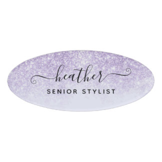 Badge D'identification Employé du Salon de Parties scintillant violet