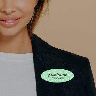 Badge D'identification Empreinte de patte animal vert clair